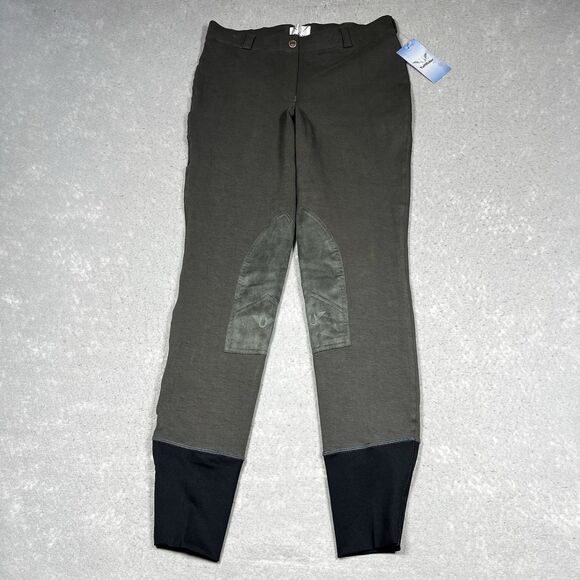 TuffRider Rib Knee Patch Breeches Pants Womens Size 30 Chocolate Equestrian NWT - Picture 1 of 12